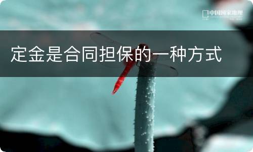 定金是合同担保的一种方式