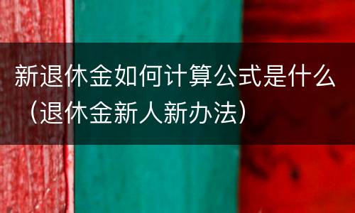 新退休金如何计算公式是什么（退休金新人新办法）