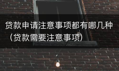 贷款申请注意事项都有哪几种（贷款需要注意事项）