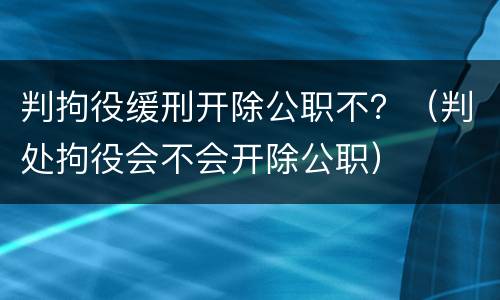 判拘役缓刑开除公职不？（判处拘役会不会开除公职）
