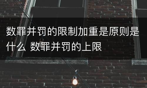 数罪并罚的限制加重是原则是什么 数罪并罚的上限
