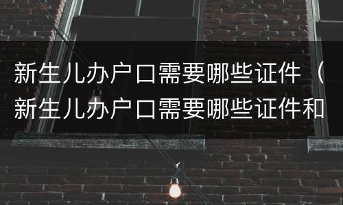新生儿办户口需要哪些证件（新生儿办户口需要哪些证件和材料）