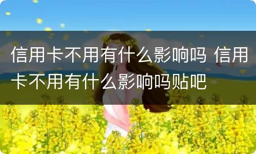 信用卡不用有什么影响吗 信用卡不用有什么影响吗贴吧