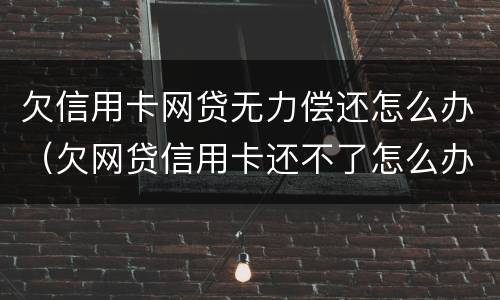 欠信用卡网贷无力偿还怎么办（欠网贷信用卡还不了怎么办）