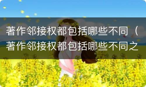 著作邻接权都包括哪些不同（著作邻接权都包括哪些不同之处）