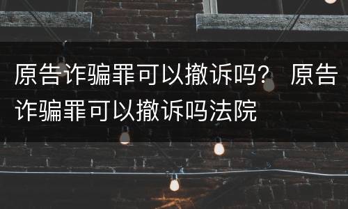 原告诈骗罪可以撤诉吗？ 原告诈骗罪可以撤诉吗法院