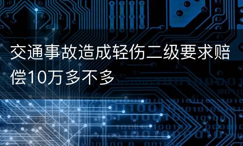 交通事故造成轻伤二级要求赔偿10万多不多