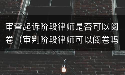 审查起诉阶段律师是否可以阅卷（审判阶段律师可以阅卷吗）