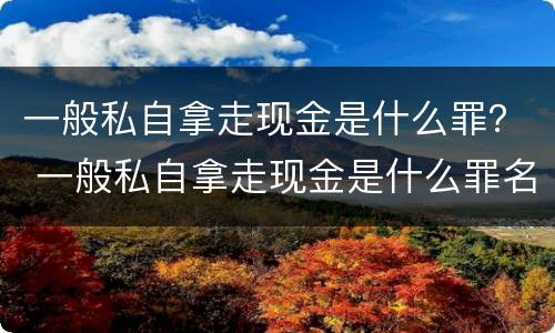 一般私自拿走现金是什么罪？ 一般私自拿走现金是什么罪名