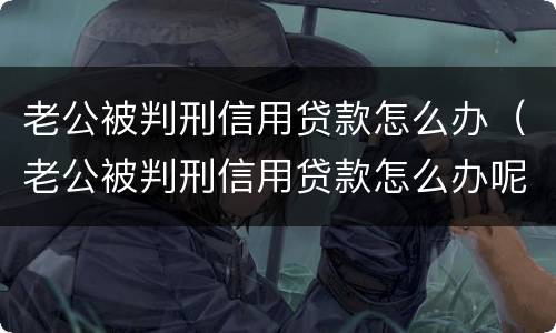 老公被判刑信用贷款怎么办（老公被判刑信用贷款怎么办呢）