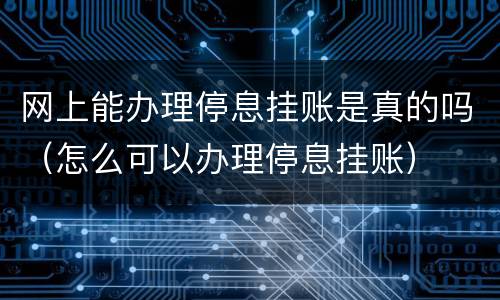 网上能办理停息挂账是真的吗（怎么可以办理停息挂账）