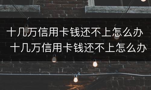 十几万信用卡钱还不上怎么办 十几万信用卡钱还不上怎么办呀