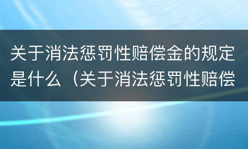 关于消法惩罚性赔偿金的规定是什么（关于消法惩罚性赔偿金的规定是什么意思）