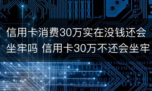 信用卡消费30万实在没钱还会坐牢吗 信用卡30万不还会坐牢吗