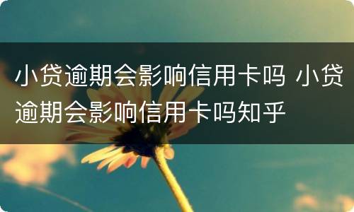 小贷逾期会影响信用卡吗 小贷逾期会影响信用卡吗知乎