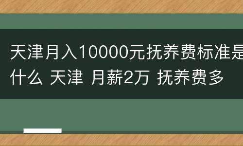 天津月入10000元抚养费标准是什么 天津 月薪2万 抚养费多少钱