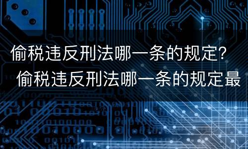 偷税违反刑法哪一条的规定？ 偷税违反刑法哪一条的规定最严重