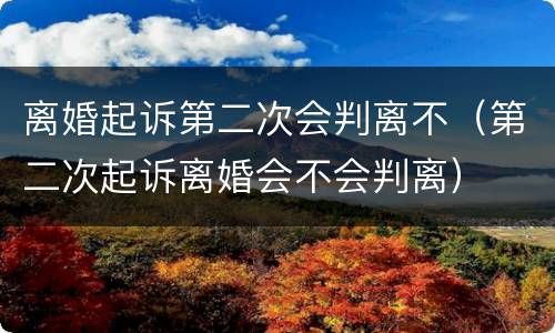 离婚起诉第二次会判离不（第二次起诉离婚会不会判离）