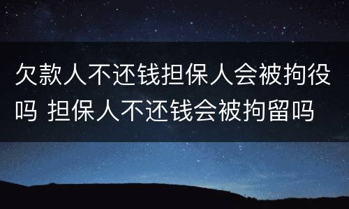 欠款人不还钱担保人会被拘役吗 担保人不还钱会被拘留吗