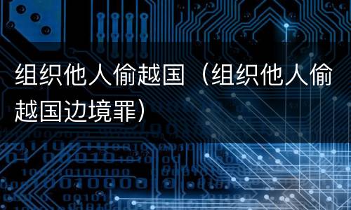 组织他人偷越国（组织他人偷越国边境罪）