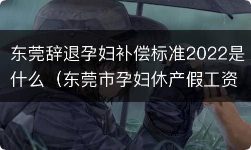东莞辞退孕妇补偿标准2022是什么（东莞市孕妇休产假工资怎么算）