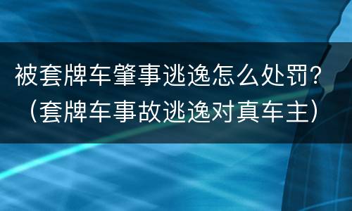 被套牌车肇事逃逸怎么处罚？（套牌车事故逃逸对真车主）