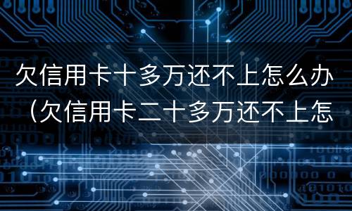 欠信用卡十多万还不上怎么办（欠信用卡二十多万还不上怎么办）