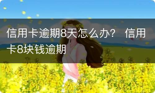信用卡逾期8天怎么办？ 信用卡8块钱逾期