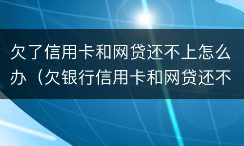 欠了信用卡和网贷还不上怎么办（欠银行信用卡和网贷还不上怎么办）