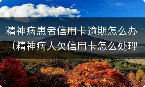 精神病患者信用卡逾期怎么办（精神病人欠信用卡怎么处理）
