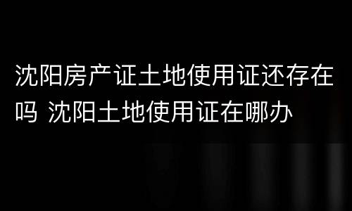 沈阳房产证土地使用证还存在吗 沈阳土地使用证在哪办