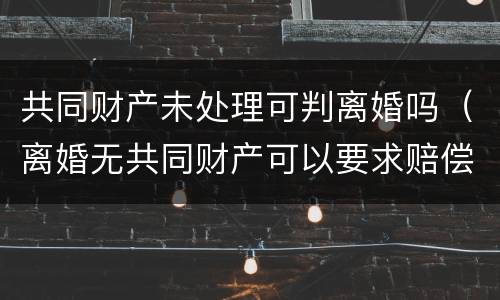 共同财产未处理可判离婚吗（离婚无共同财产可以要求赔偿吗）
