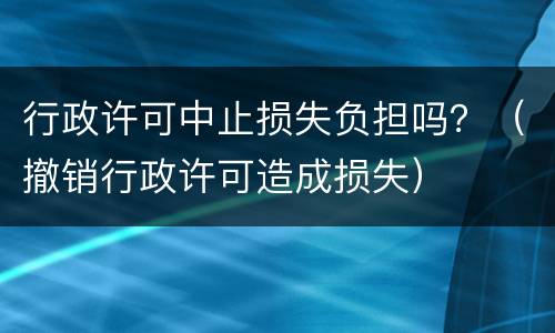 行政许可中止损失负担吗？（撤销行政许可造成损失）