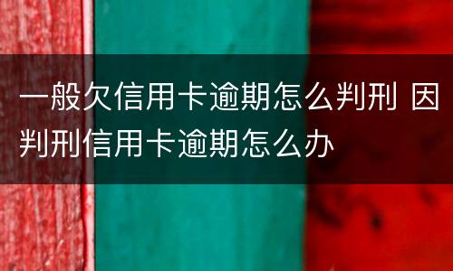 一般欠信用卡逾期怎么判刑 因判刑信用卡逾期怎么办