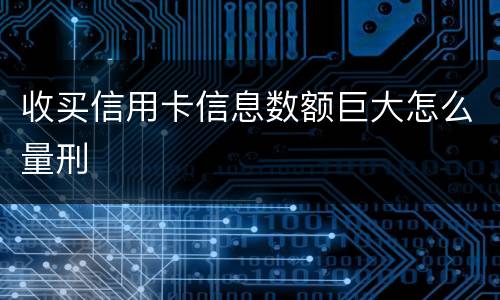收买信用卡信息数额巨大怎么量刑