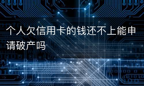 个人欠信用卡的钱还不上能申请破产吗