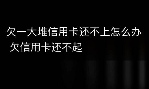 欠一大堆信用卡还不上怎么办 欠信用卡还不起