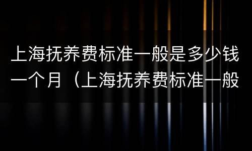 上海抚养费标准一般是多少钱一个月（上海抚养费标准一般是多少钱一个月呢）