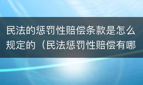 民法的惩罚性赔偿条款是怎么规定的（民法惩罚性赔偿有哪些）