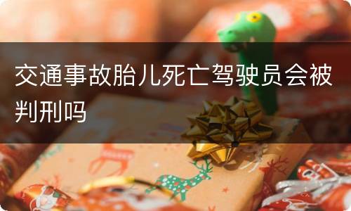 交通事故胎儿死亡驾驶员会被判刑吗