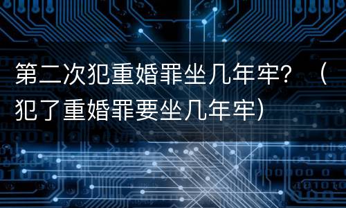 第二次犯重婚罪坐几年牢？（犯了重婚罪要坐几年牢）