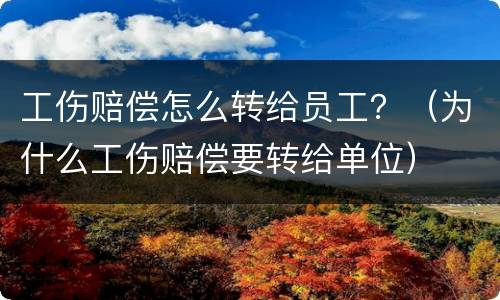 工伤赔偿怎么转给员工？（为什么工伤赔偿要转给单位）
