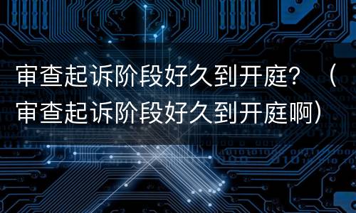 审查起诉阶段好久到开庭？（审查起诉阶段好久到开庭啊）