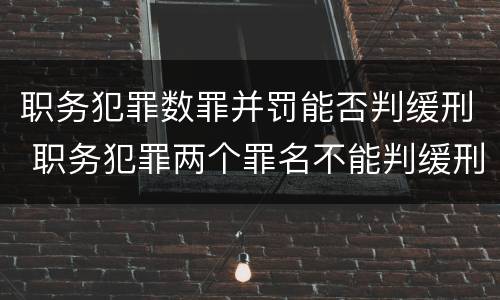 职务犯罪数罪并罚能否判缓刑 职务犯罪两个罪名不能判缓刑