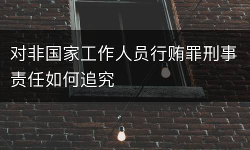 对非国家工作人员行贿罪刑事责任如何追究