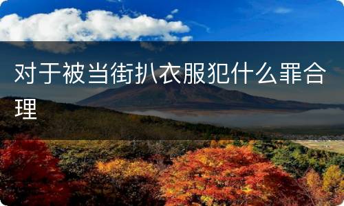 对于被当街扒衣服犯什么罪合理