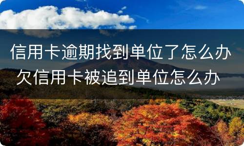 信用卡逾期找到单位了怎么办 欠信用卡被追到单位怎么办