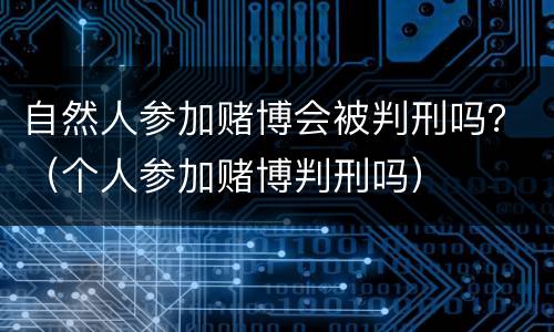 自然人参加赌博会被判刑吗？（个人参加赌博判刑吗）