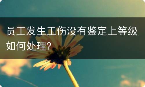 员工发生工伤没有鉴定上等级如何处理？