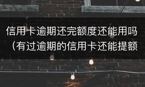 信用卡逾期还完额度还能用吗（有过逾期的信用卡还能提额度吗）